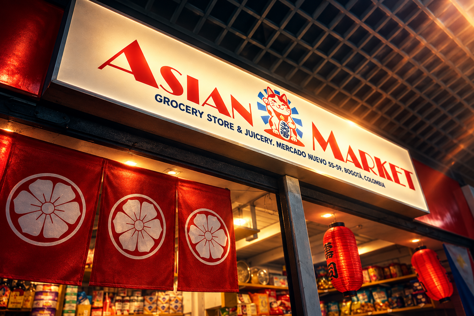 Asian Market storefront sign